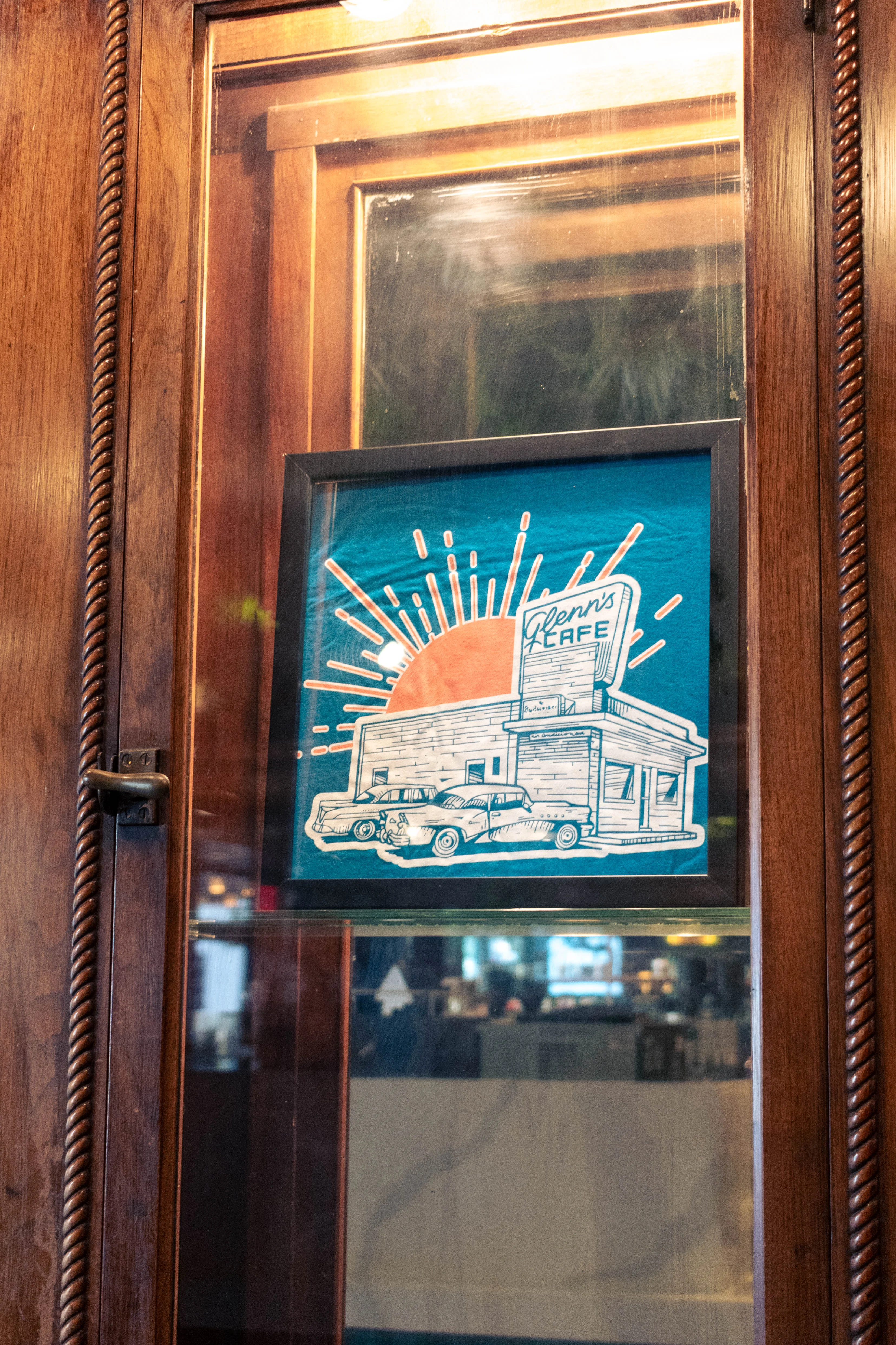 Framed print of Glenn's Cafe vintage art