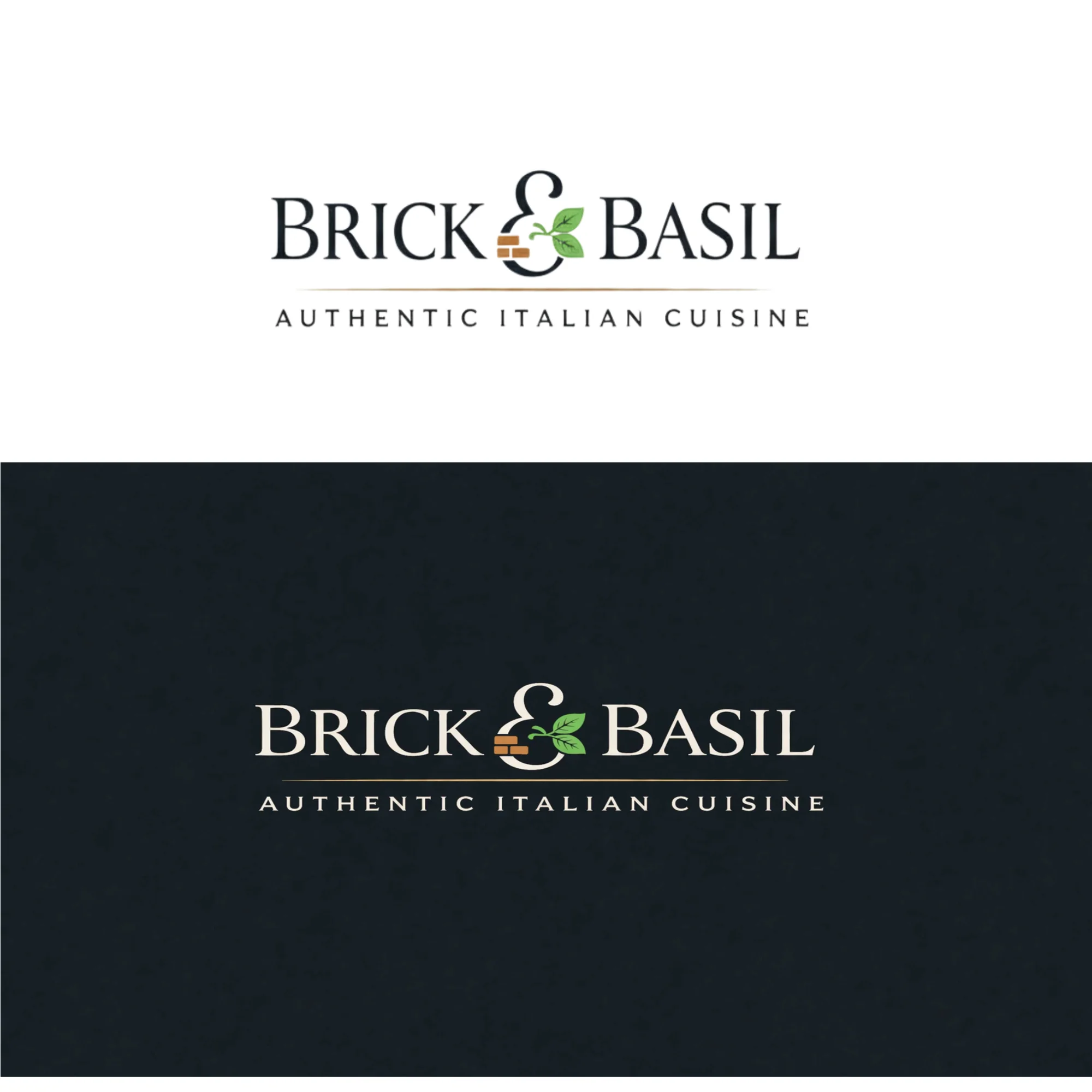 Logo of Brick & Basil, authentic Italian cuisine restaurant