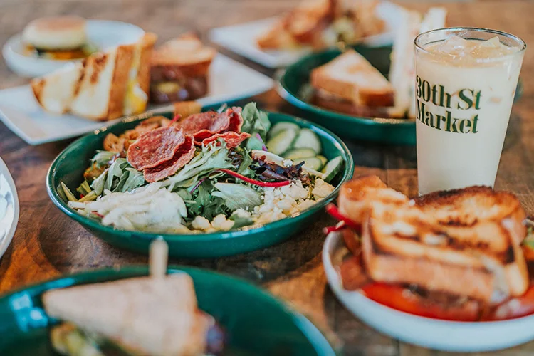 Fresh garden salad with Italian meats and cheeses