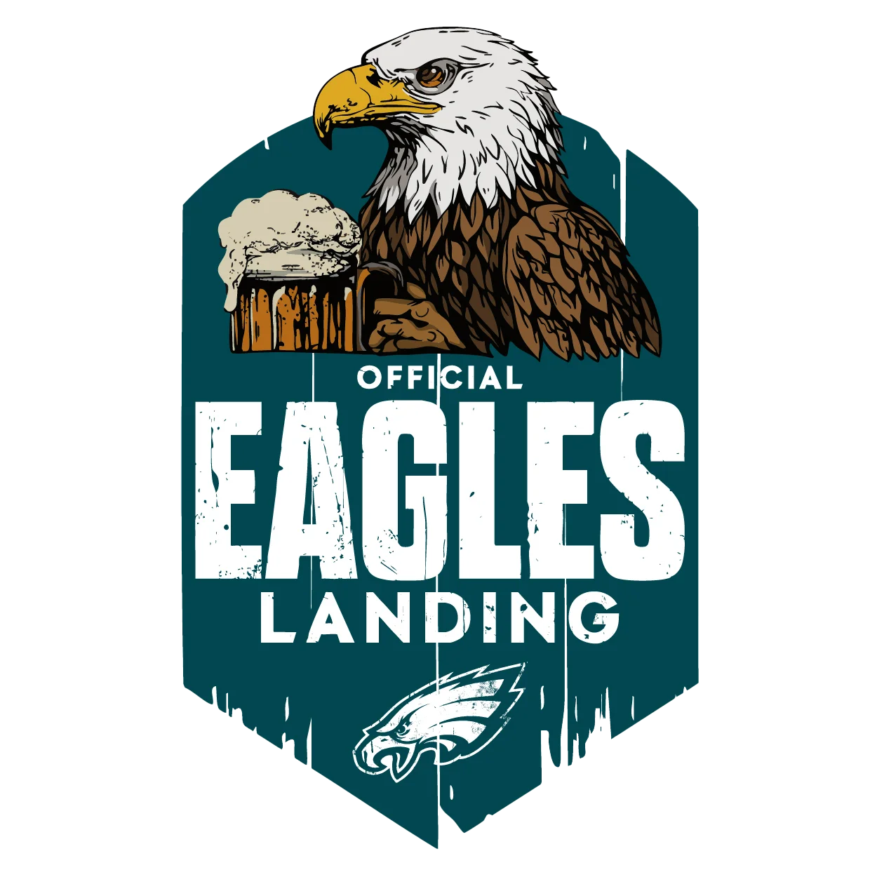 Eagles Landing logo featuring an eagle and beer mug illustration