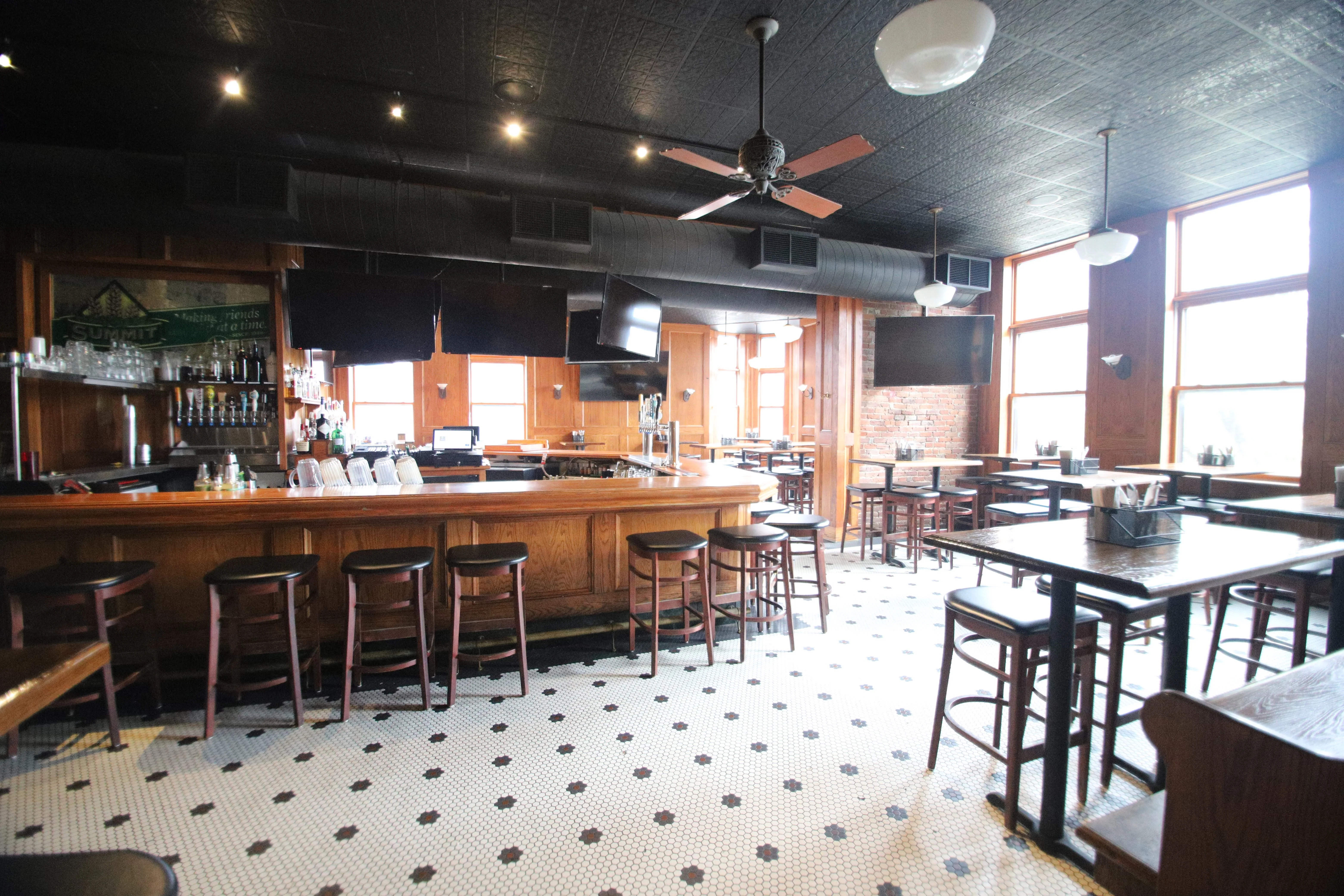 Restaurant bar and barstools