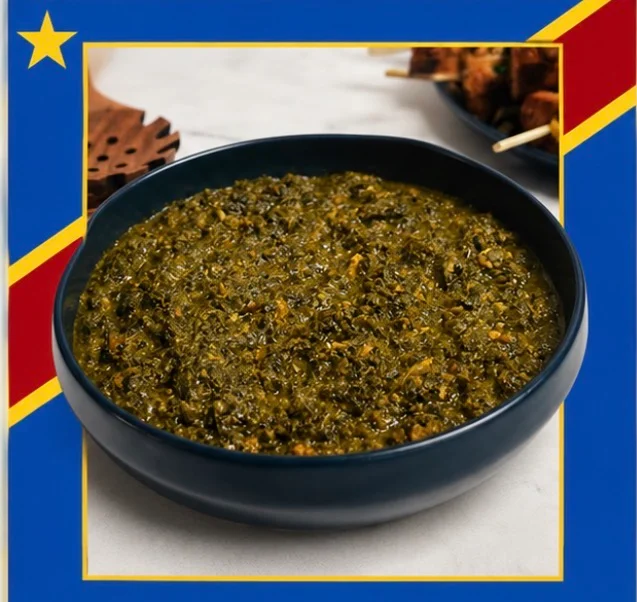 Congolese saka saka served in a bowl