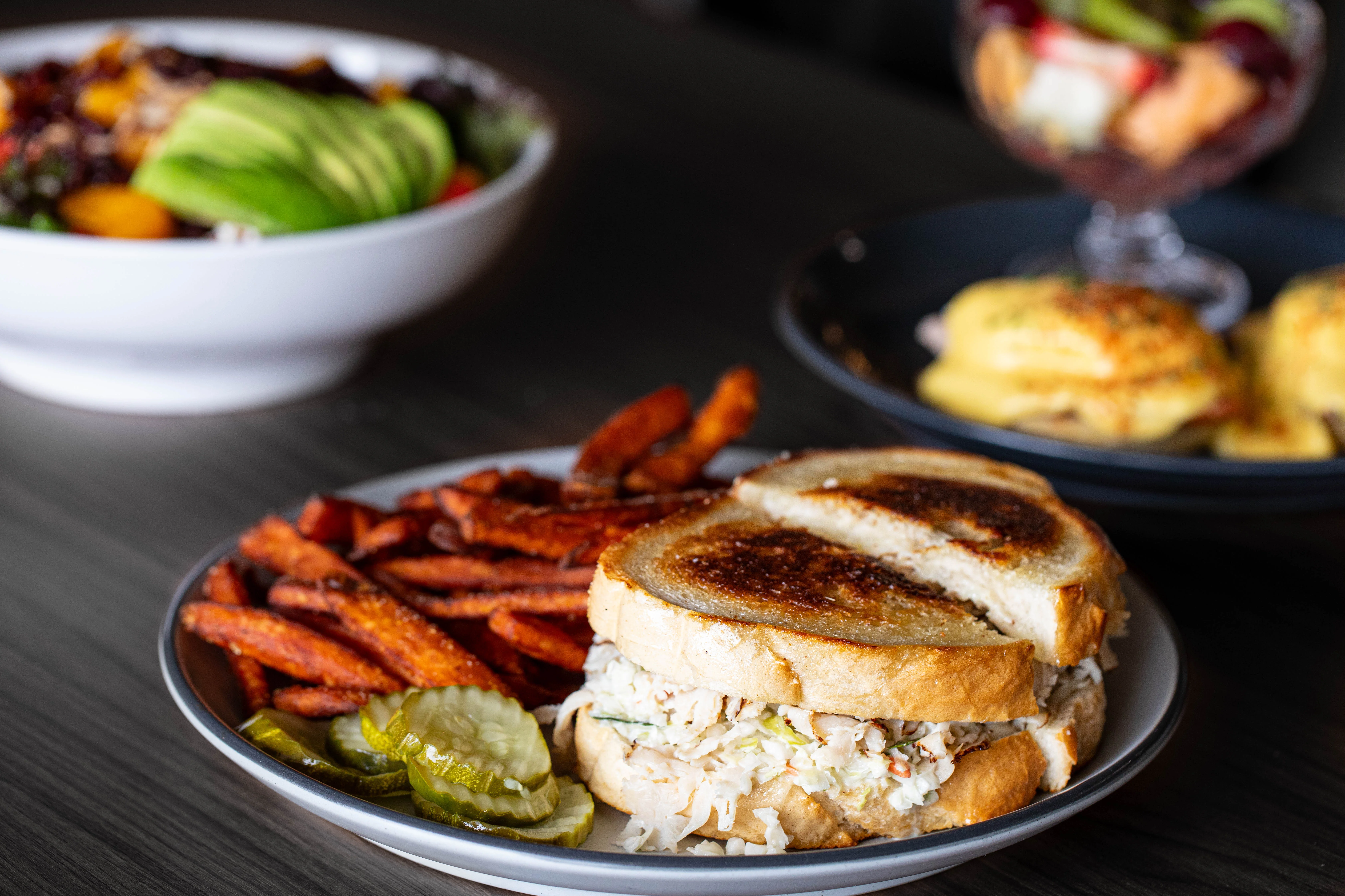 A sandwich paired with fries