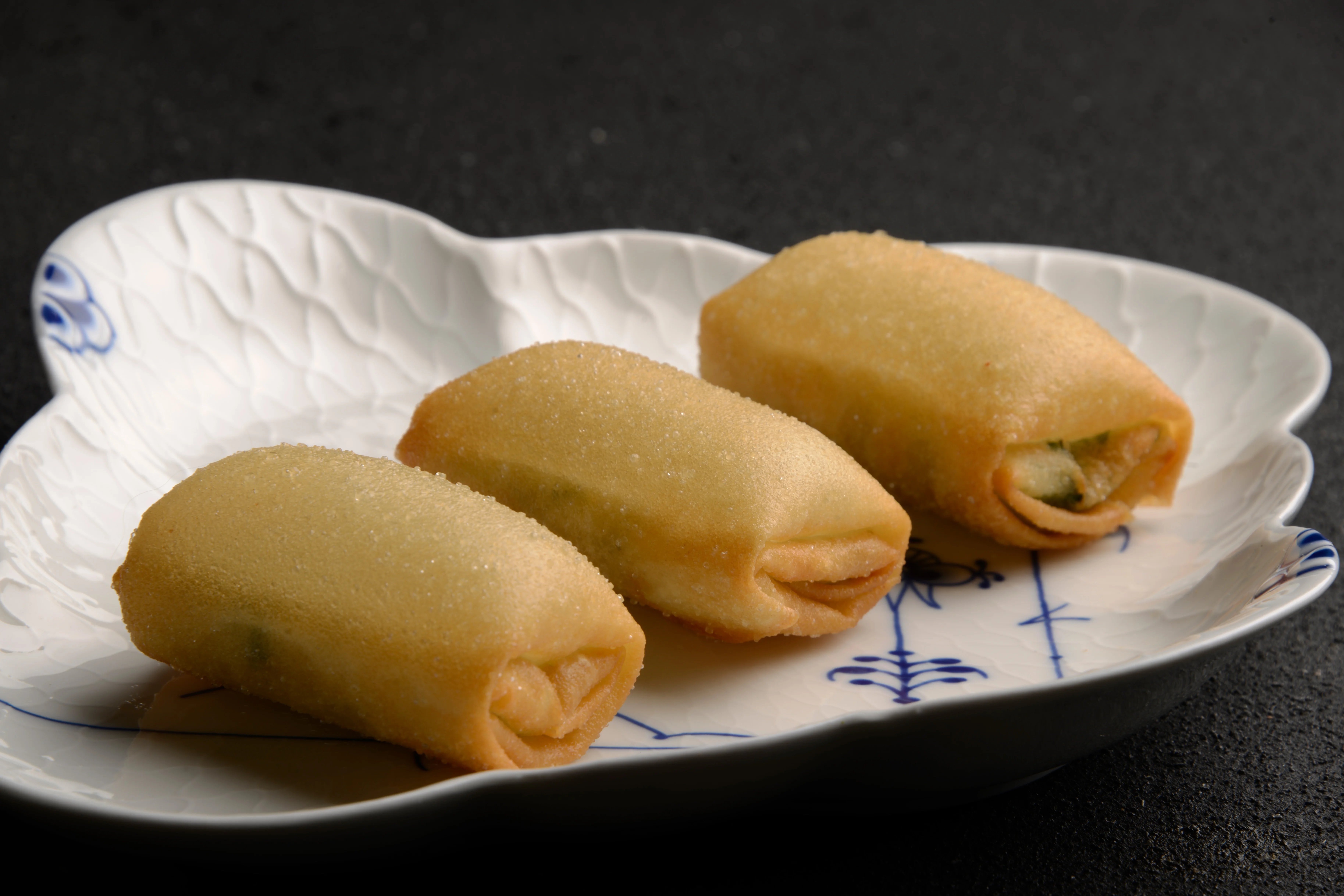 Steamed Chinese bao buns with scallions