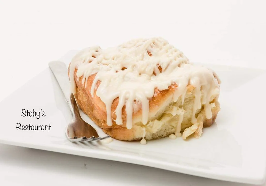 A freshly made cinnamon roll
