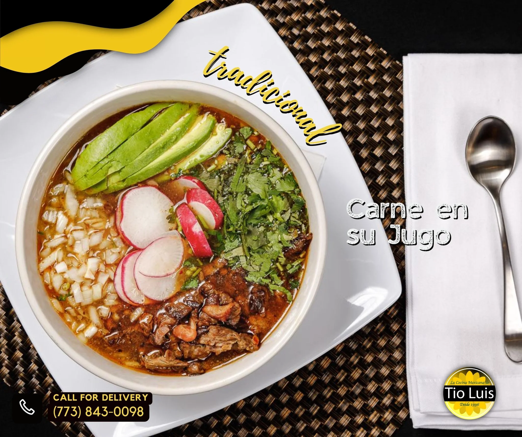 Traditional Mexican carne en su jugo served in a bowl
