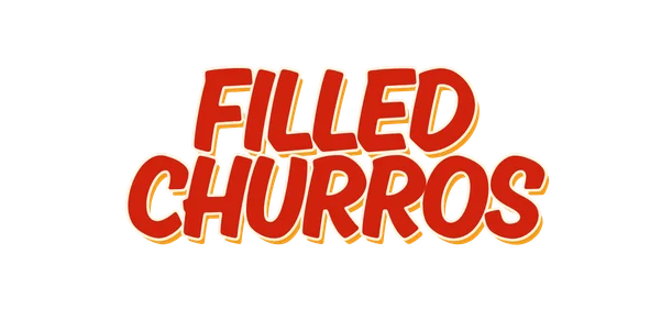 Filled Churros logo typography in bold red lettering