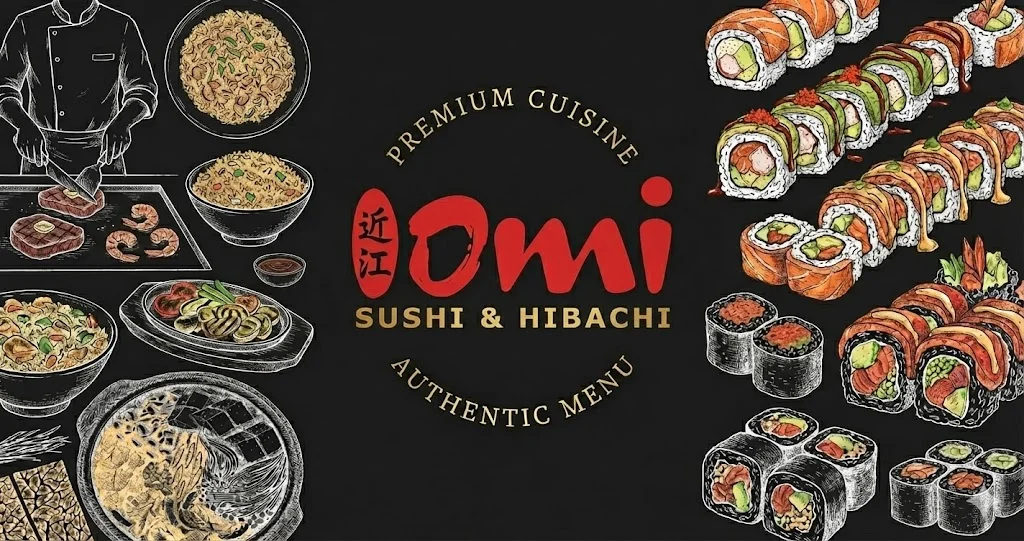 Japanese sushi and hibachi dishes with vibrant colors and textures