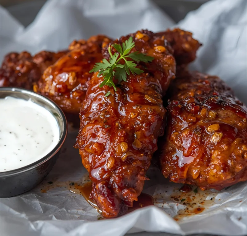 Crispy Korean fried chicken with sweet glaze