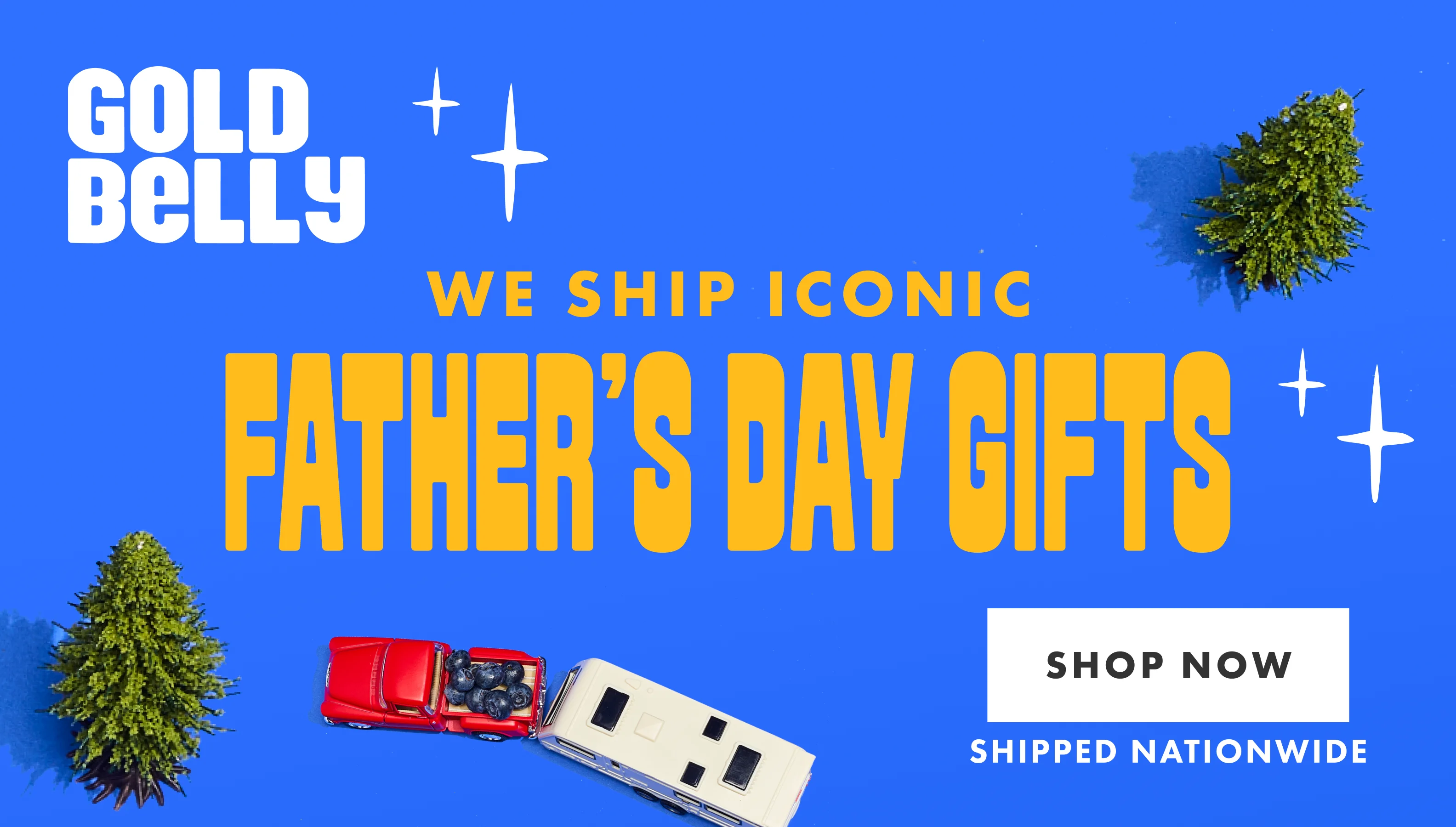 Promotional graphic for Father's Day gifts from Goldbelly