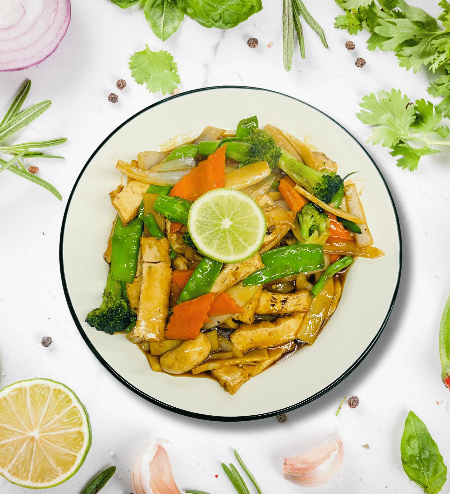 71. STIR-FRIED WIDE RICE NOODLES PLUS