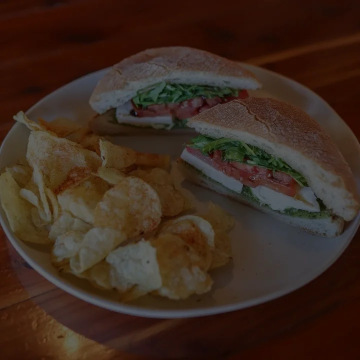 Fresh Italian chicken sandwich with chips