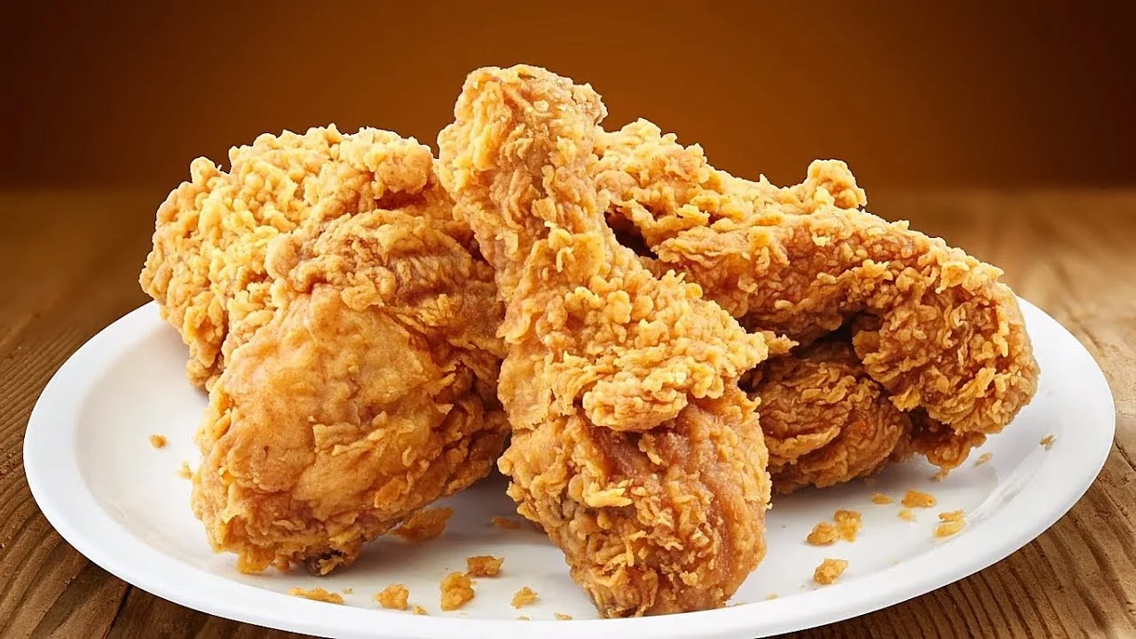 Crispy Southern fried chicken on a plate
