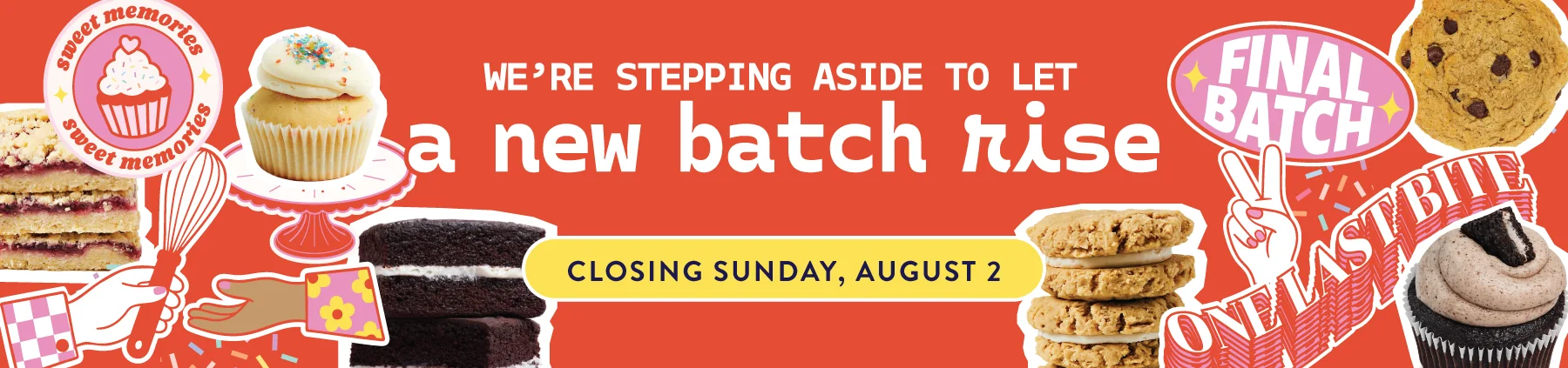 Colorful dessert collage featuring cupcakes and cookies
