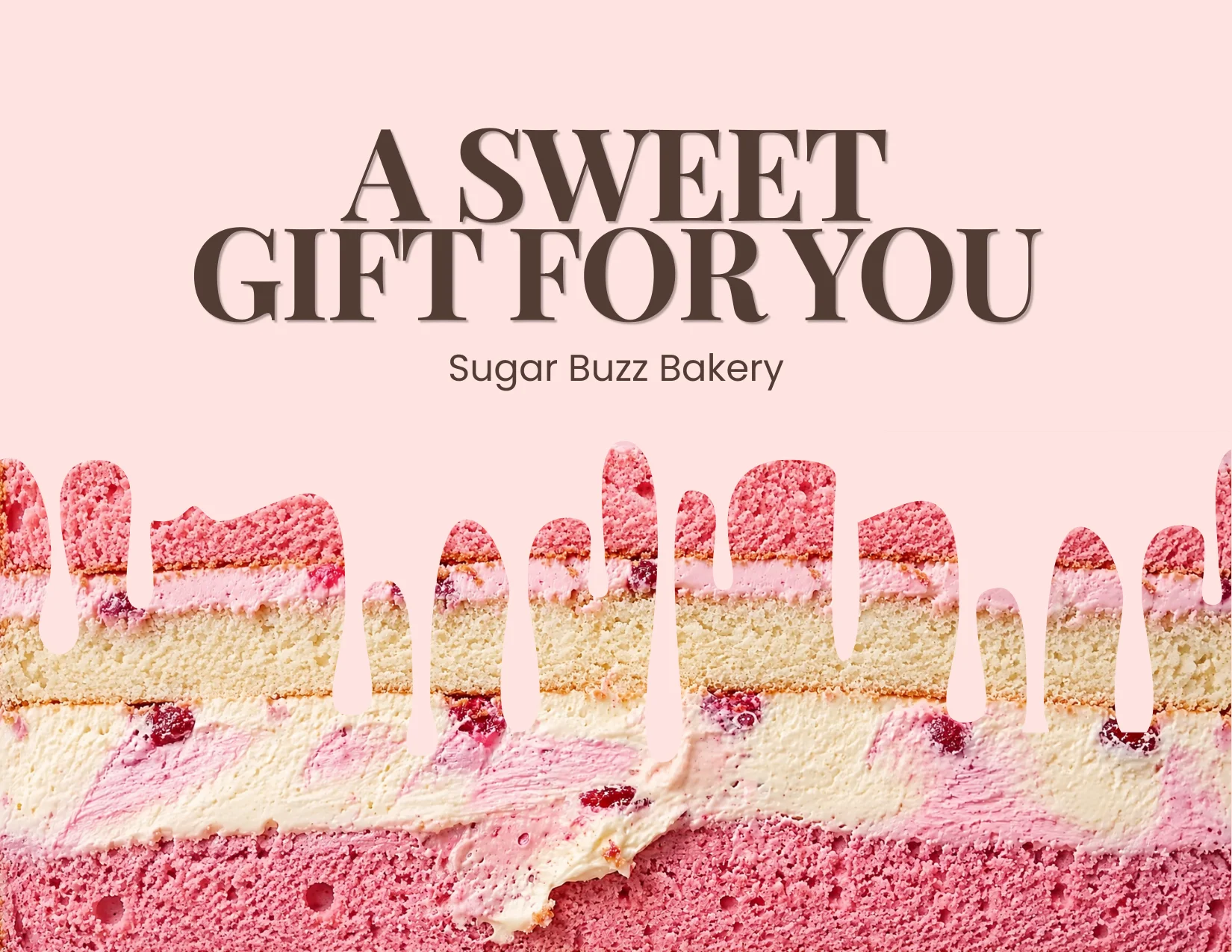 Layered pink cake from Sugar Buzz Bakery