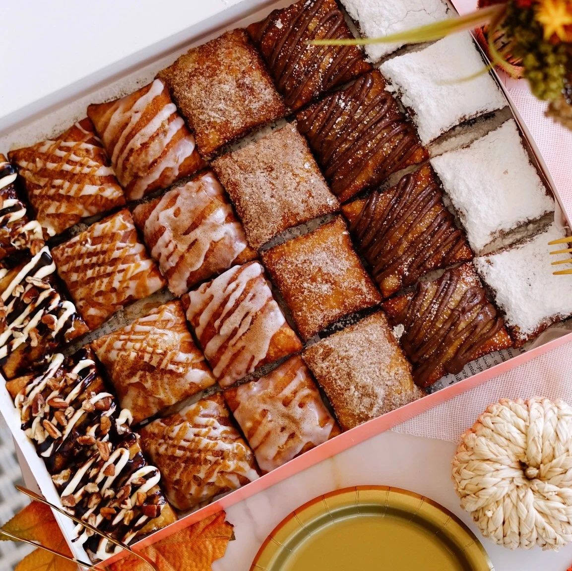 Assorted Middle Eastern baklava in a decorative box