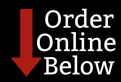Order online sign with arrow directing customers below