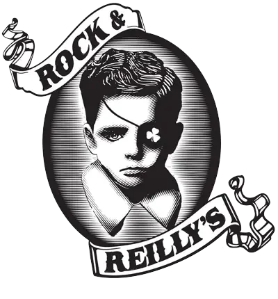 Logo of Rock & Reilly's restaurant featuring a vintage boy illustration