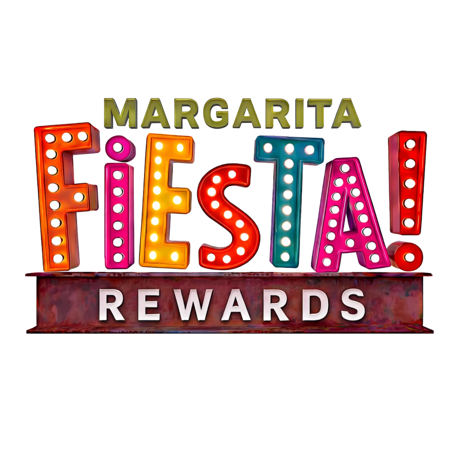 Margarita Fiesta Rewards logo with vibrant colors and lights