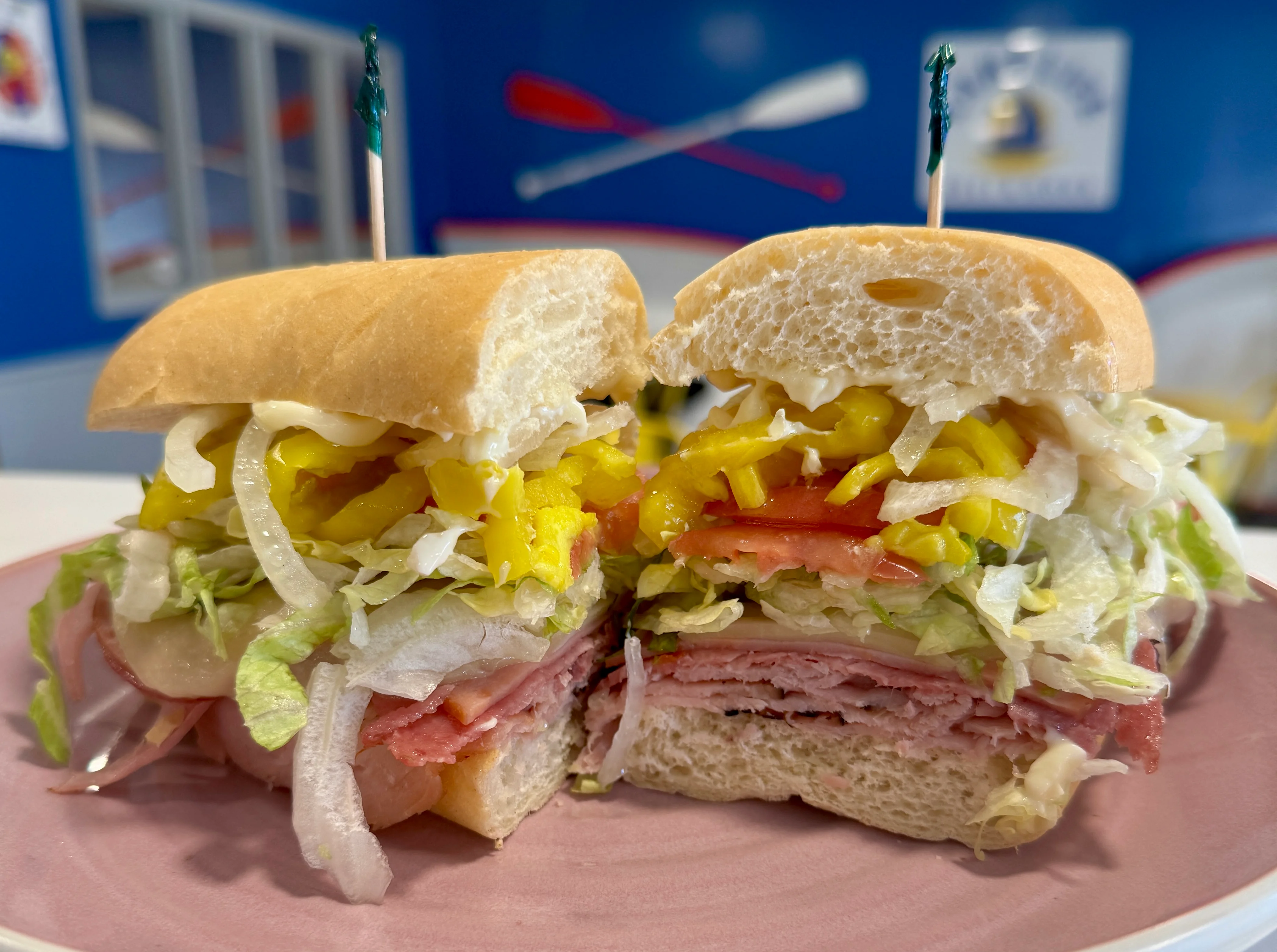 Classic Italian sub sandwich with fresh toppings