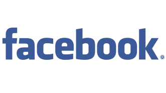 Facebook logo in blue and white design