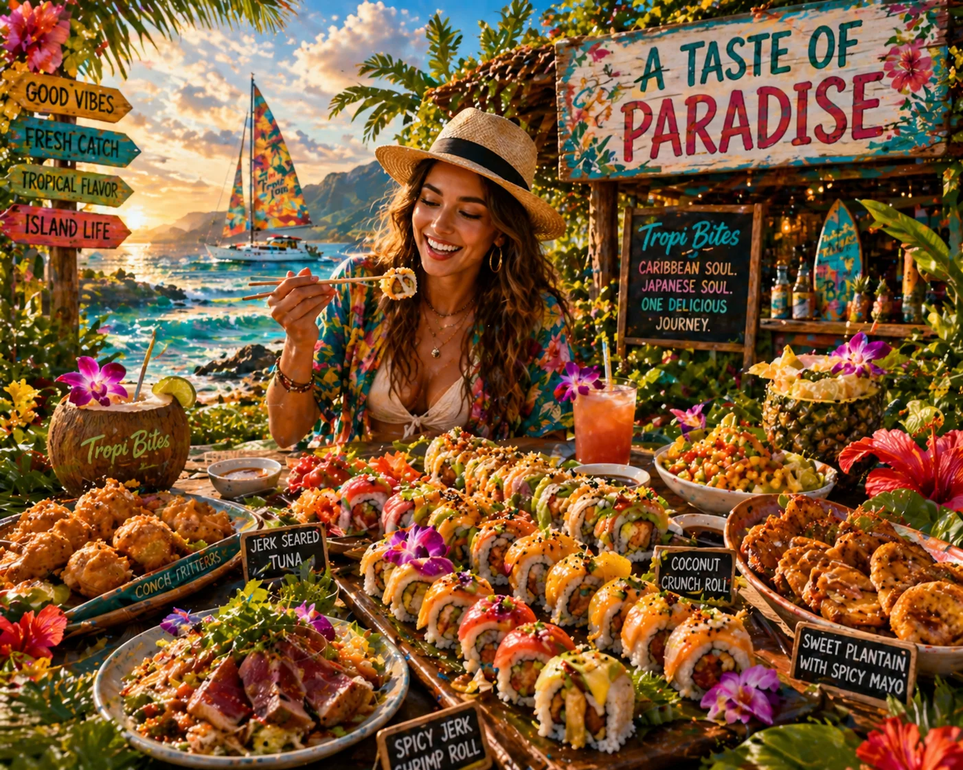 Delicious gourmet burger with fresh toppings on a wooden table