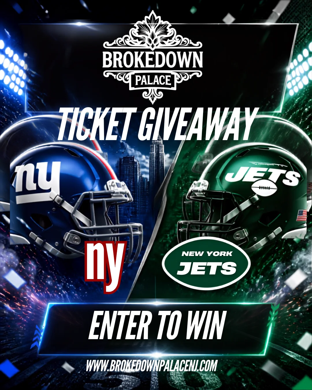 Ticket giveaway for New York football teams at Brokedown Palace