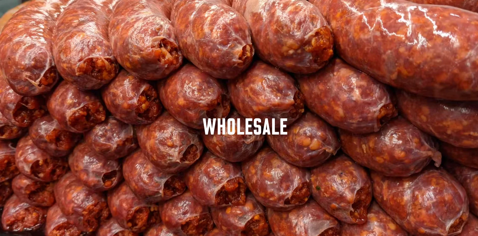 Bulk sausages for wholesale distribution