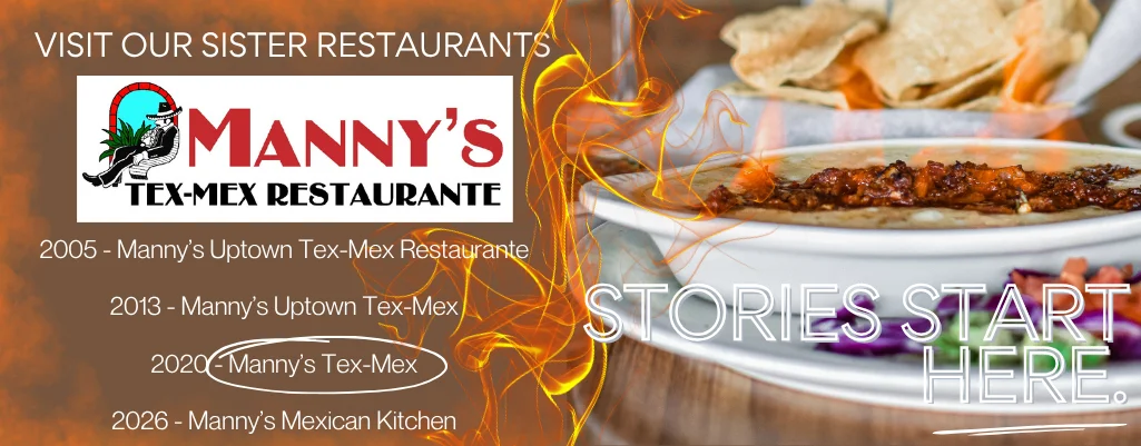 Mexican restaurant history graphic with grilled tacos and typography