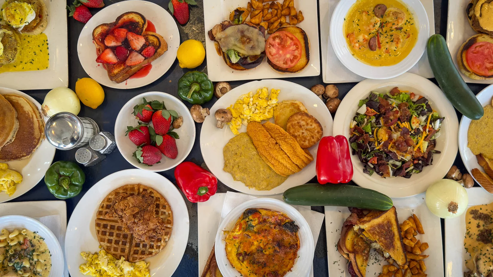 Southern brunch dishes from The Brunch House in Augusta Georgia