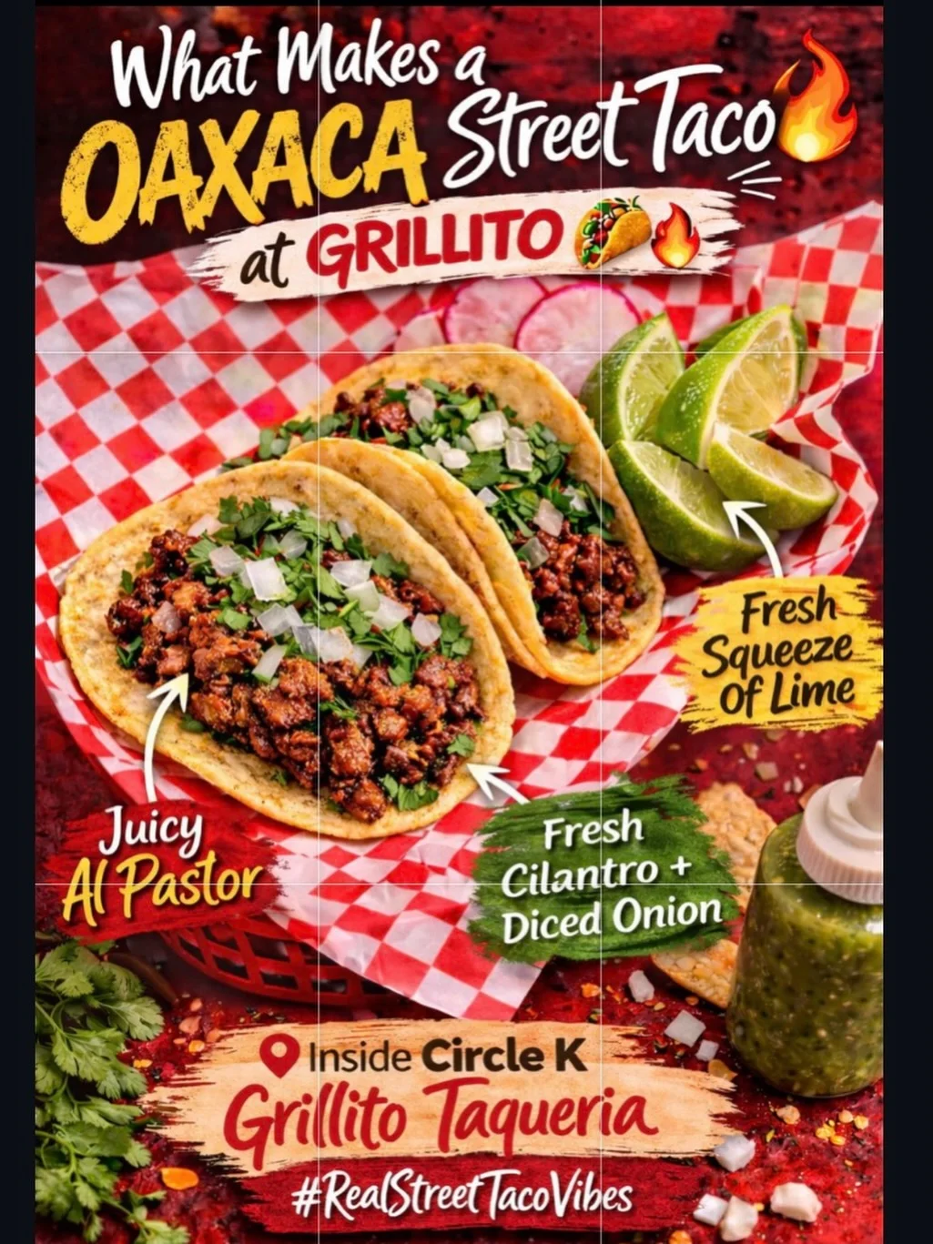Oaxacan street tacos with al pastor at Grillito Taqueria