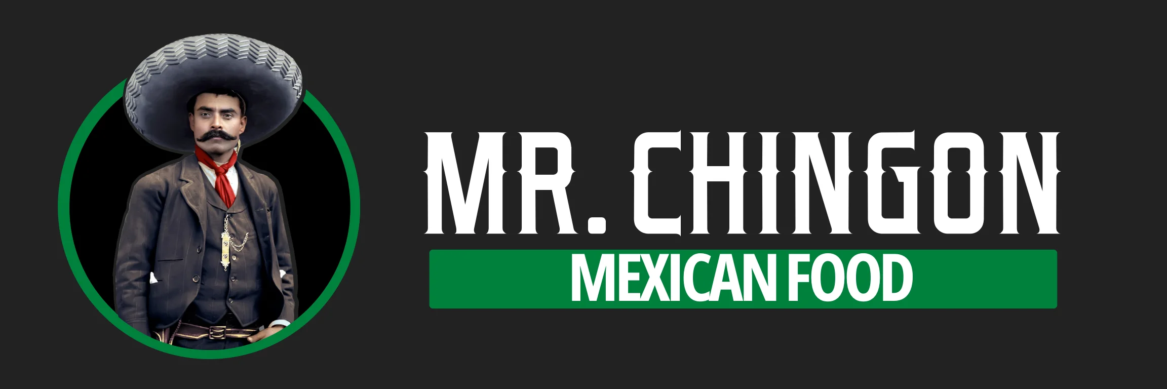 Mr. Chingon logo featuring a traditional Mexican character