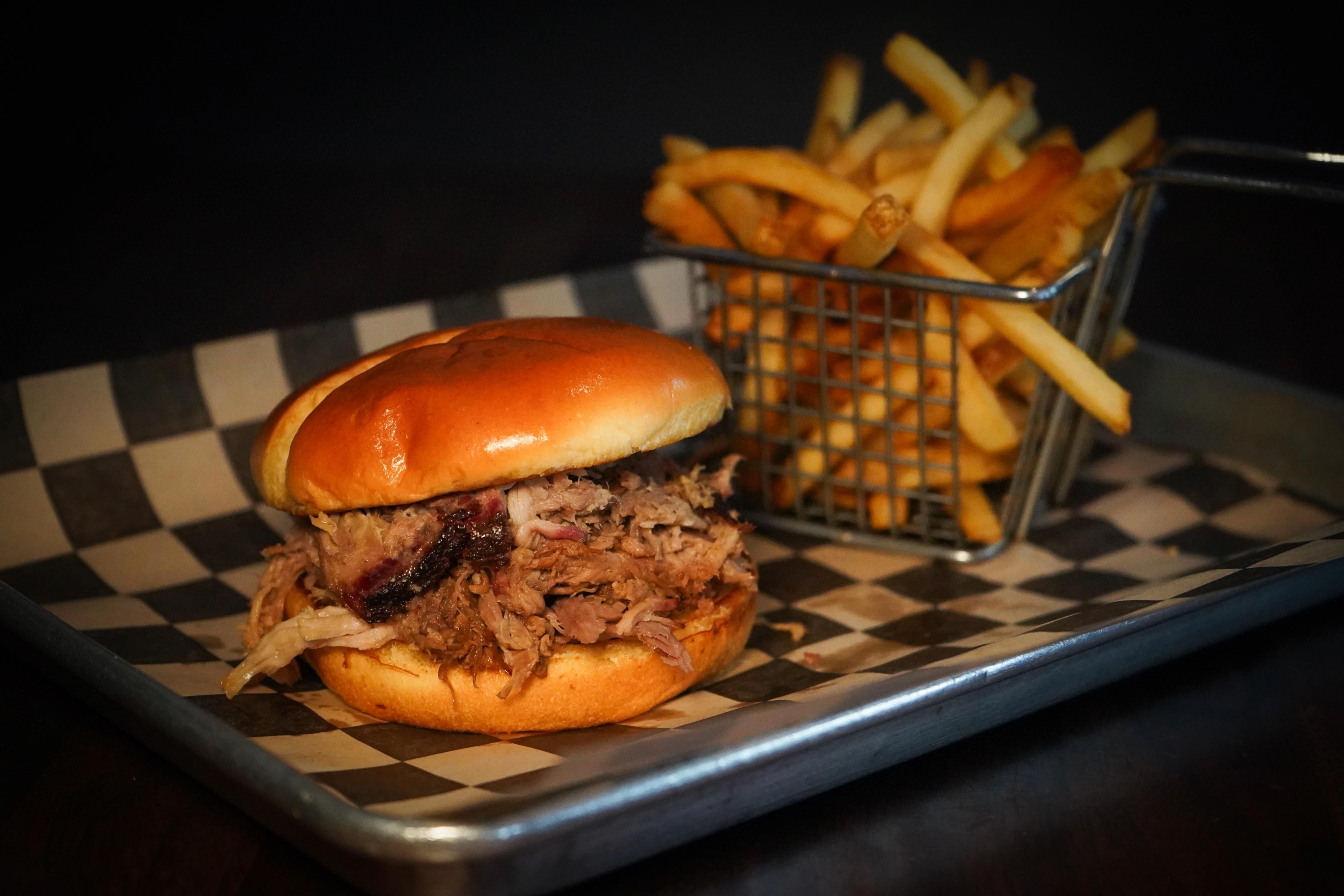 Pulled Pork BBQ Sandwich at The Smokehouse