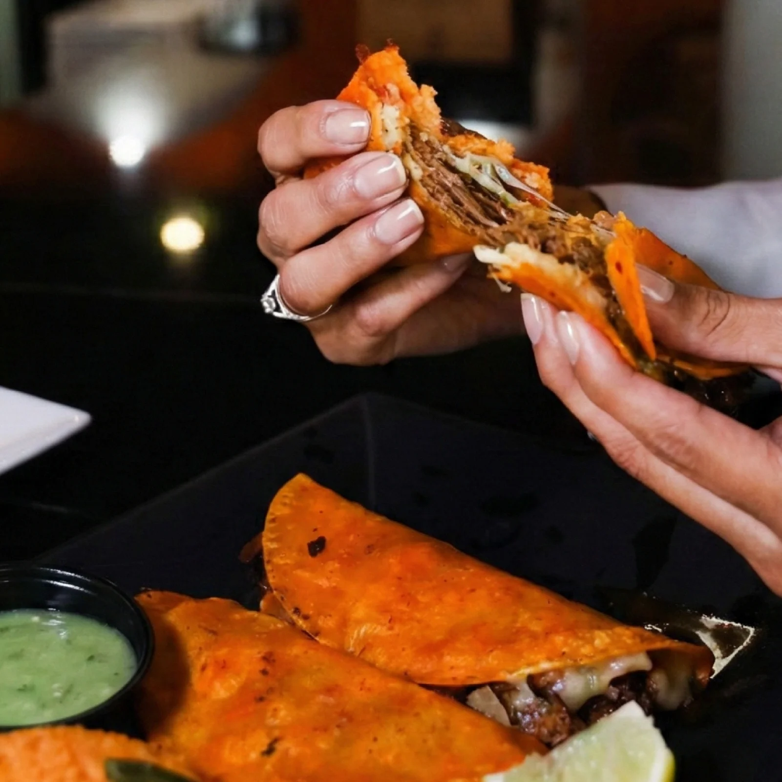 Delicious Mexican tacos with savory filling and fresh toppings