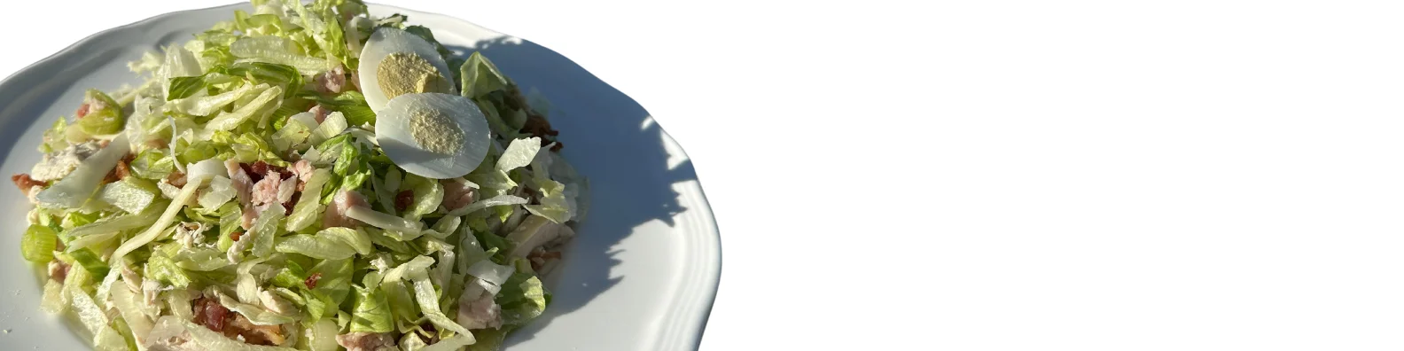 Refreshing Mexican chicken salad with lettuce and boiled eggs