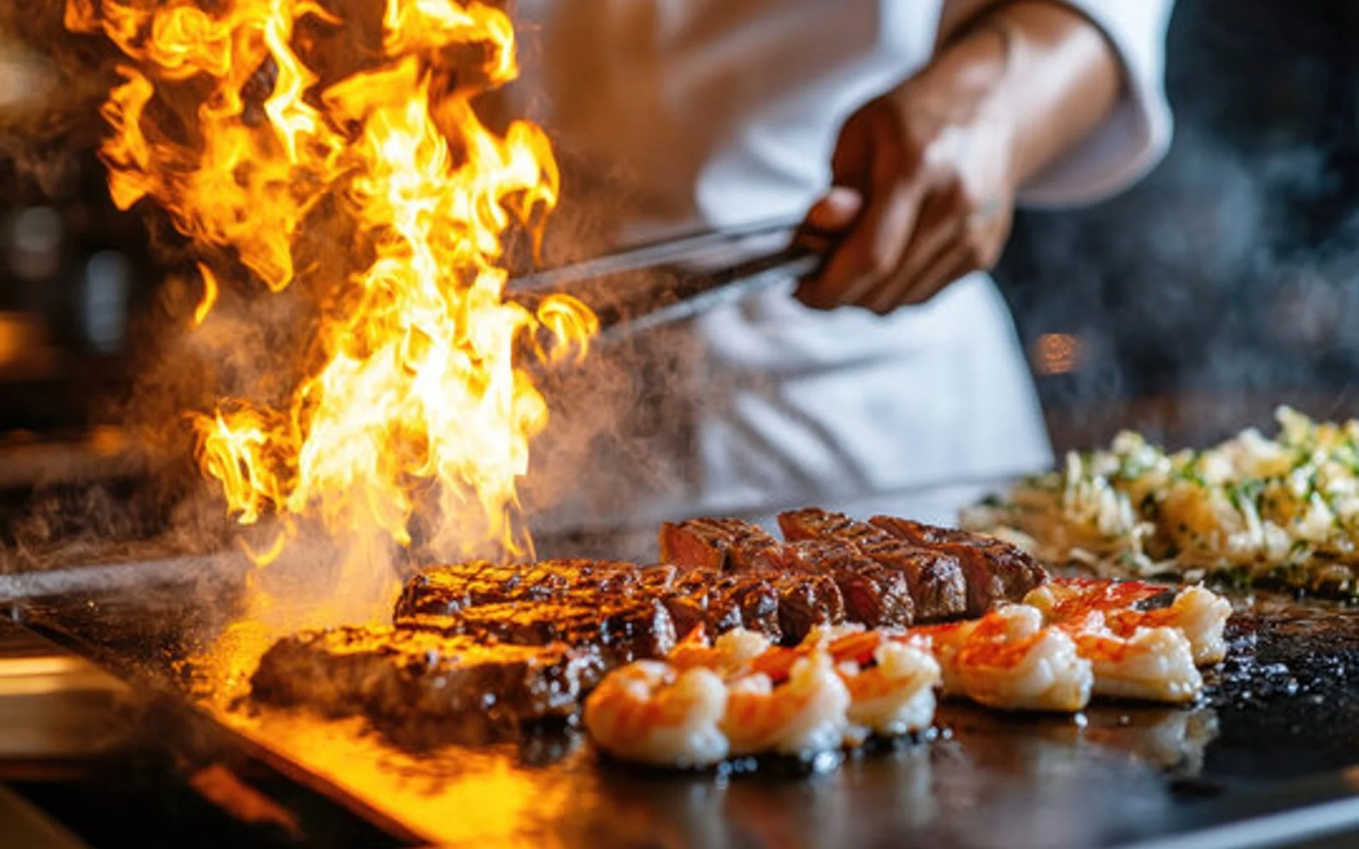 A restaurant chef preparing a dish