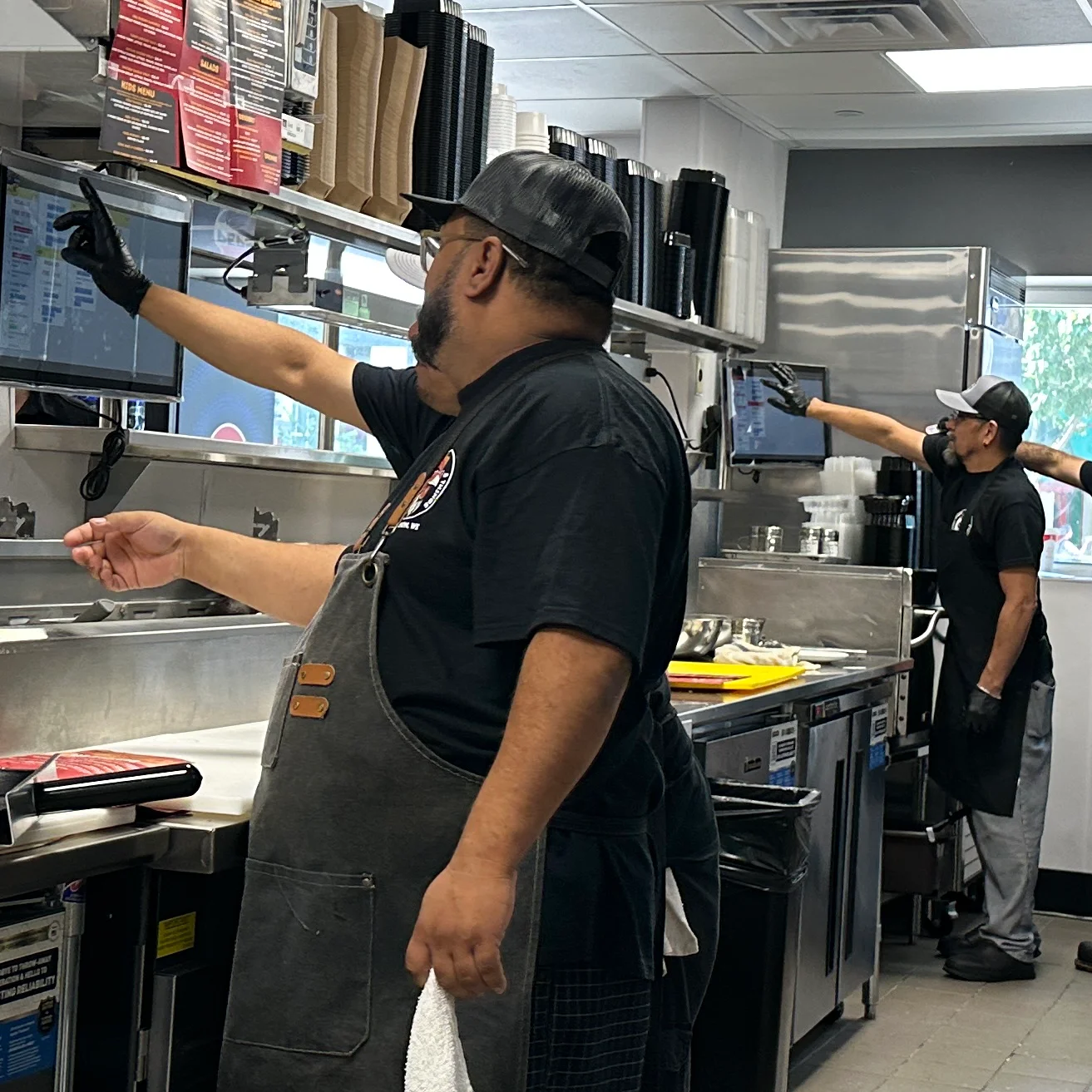 A restaurant chef preparing a dish