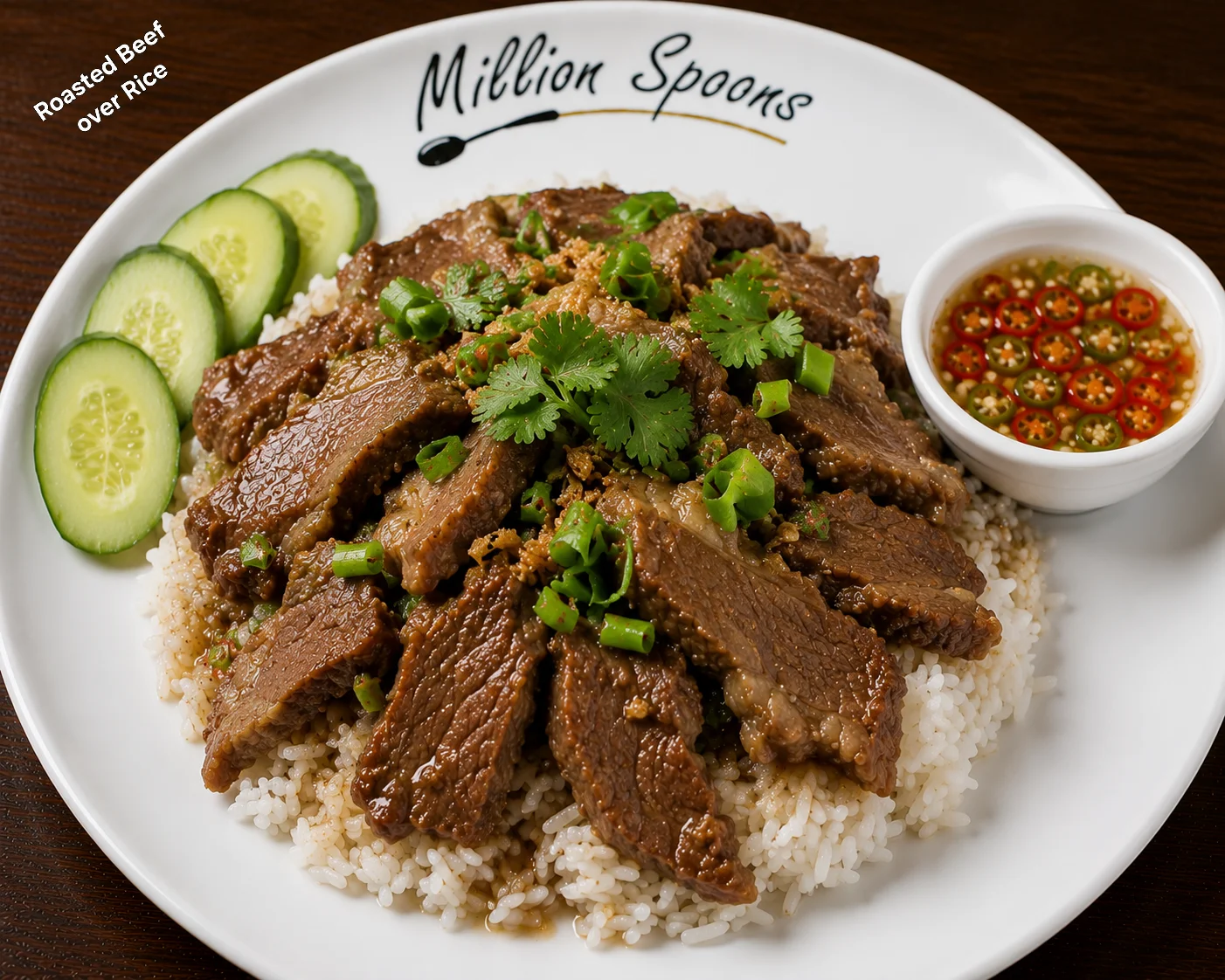 Roasted beef over rice, a classic Vietnamese dish