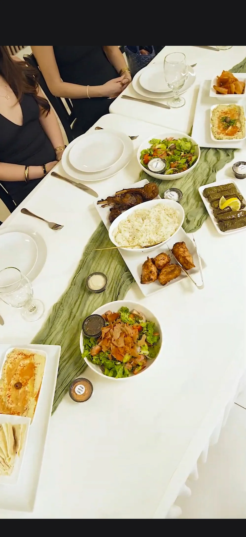 Middle Eastern feast with grilled meats and fresh salads