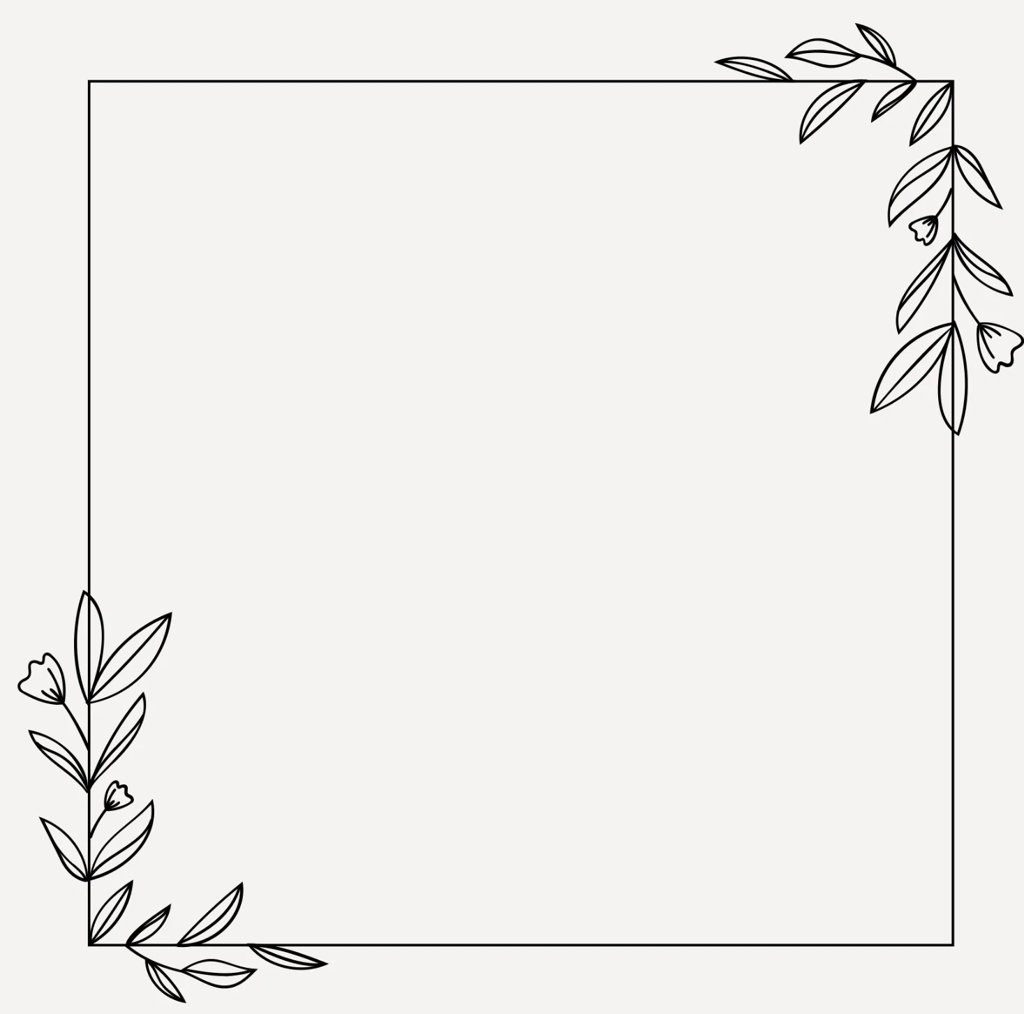 Decorative floral border design for invitations or announcements