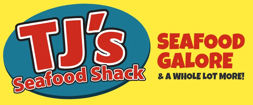 Colorful logo of TJ's Seafood Shack with vibrant design