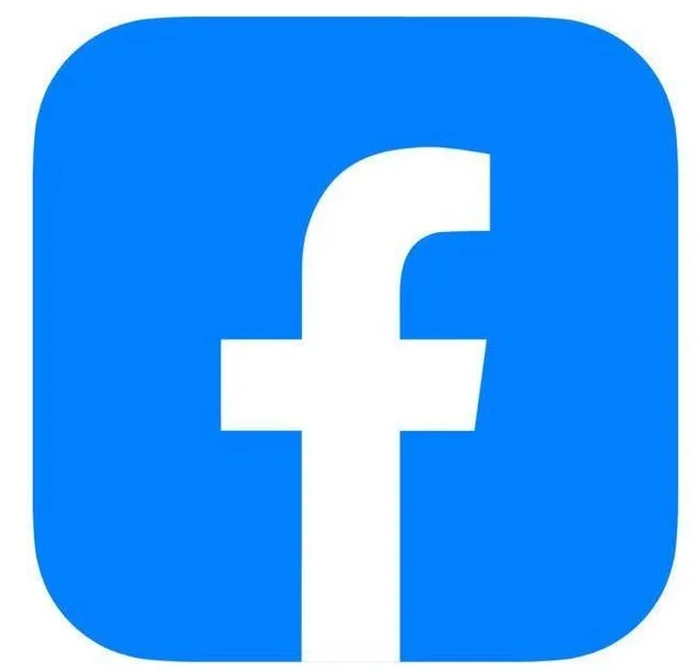 Facebook logo in blue and white design
