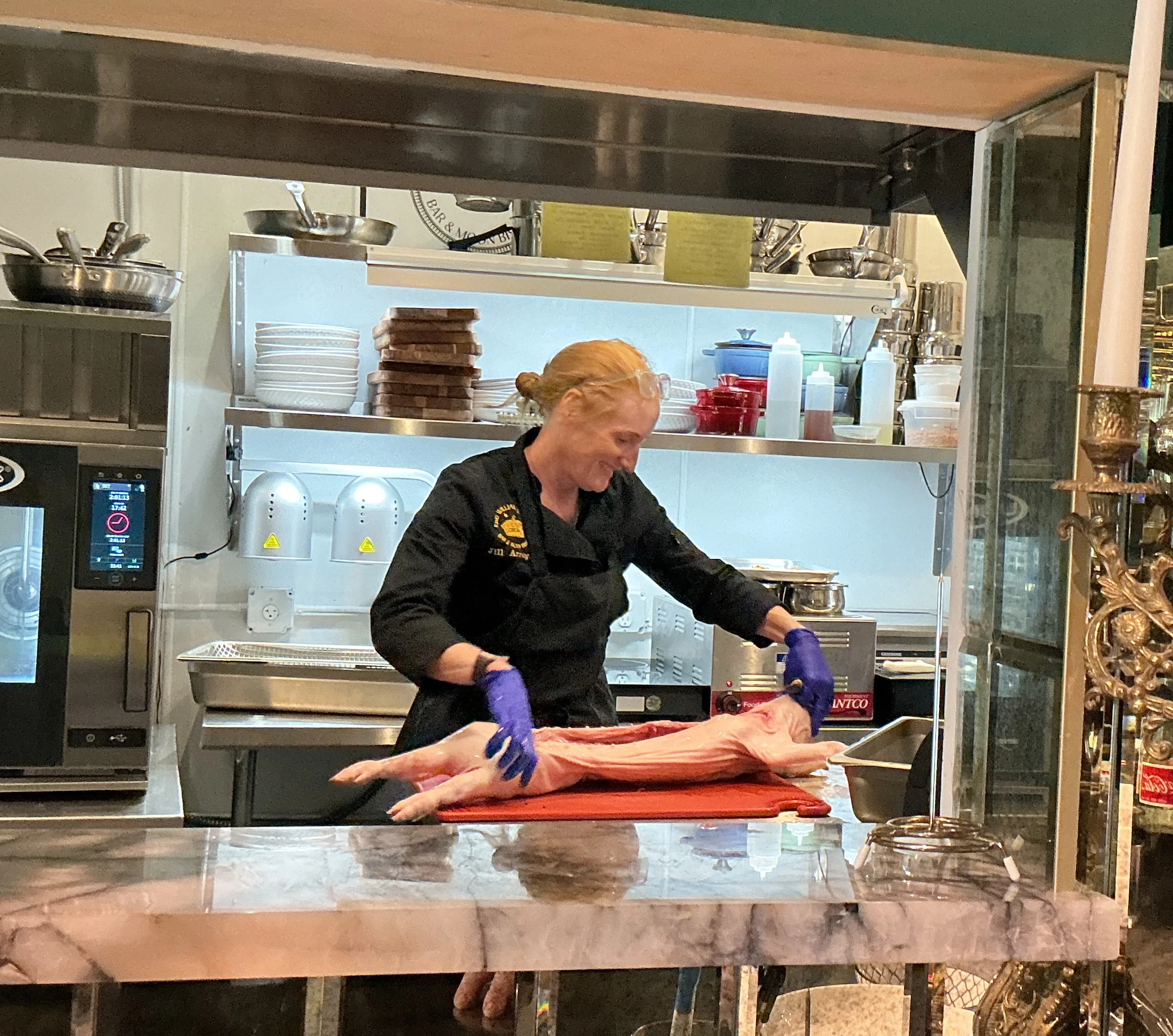 Chef Jill Arreguin in the kitchen at King William Wine Co.