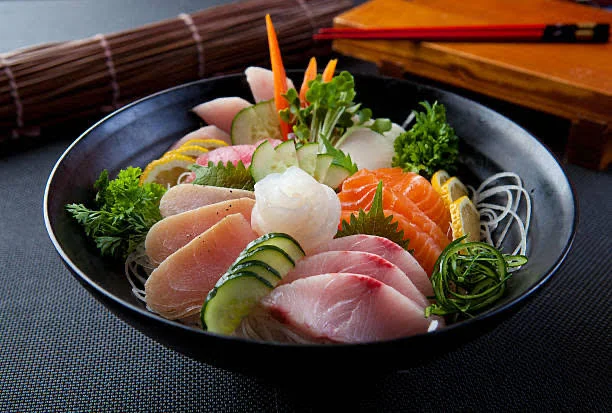 Japanese sashimi platter with assorted fresh fish