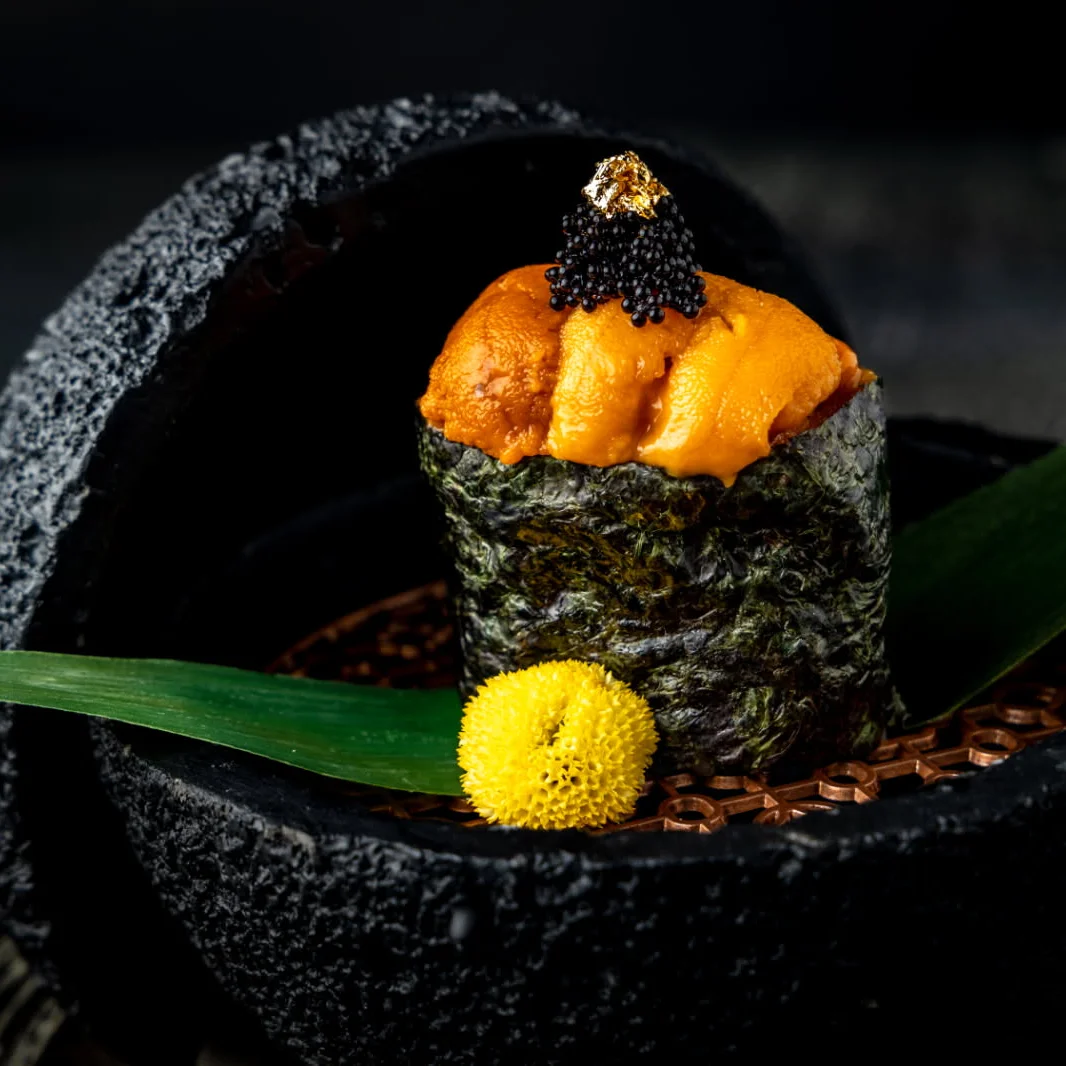Japanese uni sushi presented elegantly