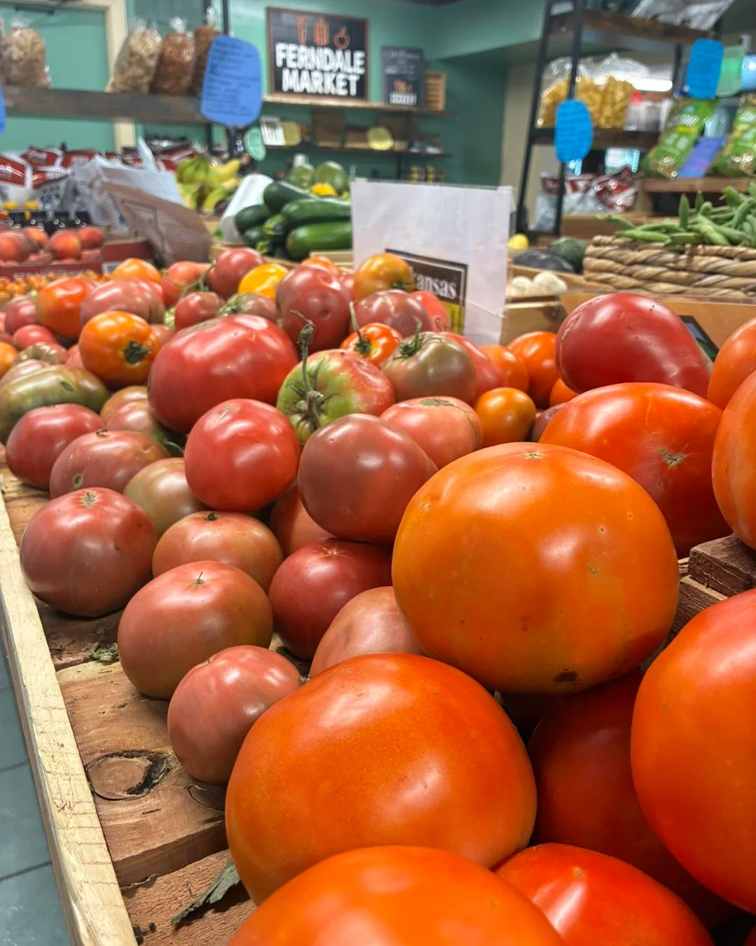 Fresh tomatoes at a local farmers market