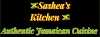 A sign featuring the name of a kitchen along with a description highlighting its focus on authentic Jamaican cuisine.