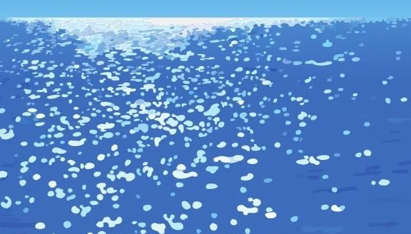 Vibrant ocean view with shimmering blue waters