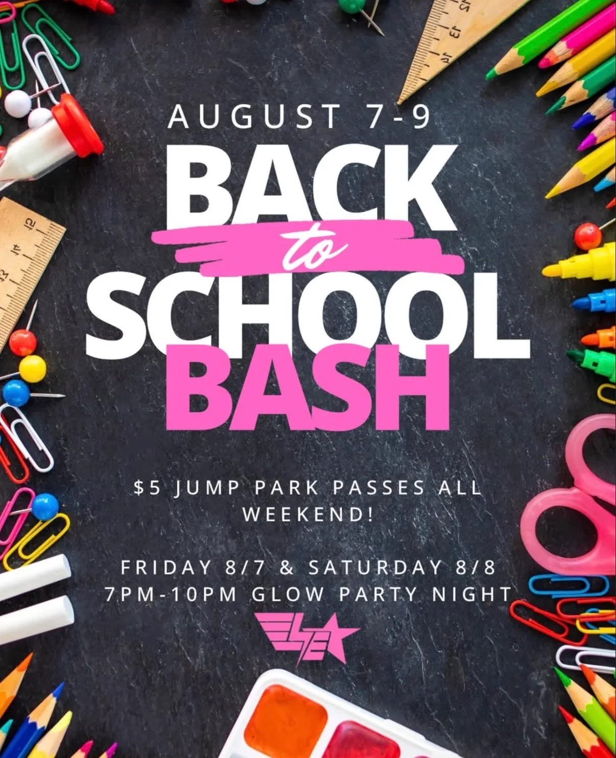 Colorful summer camp flyer for kids at Legacy Extreme