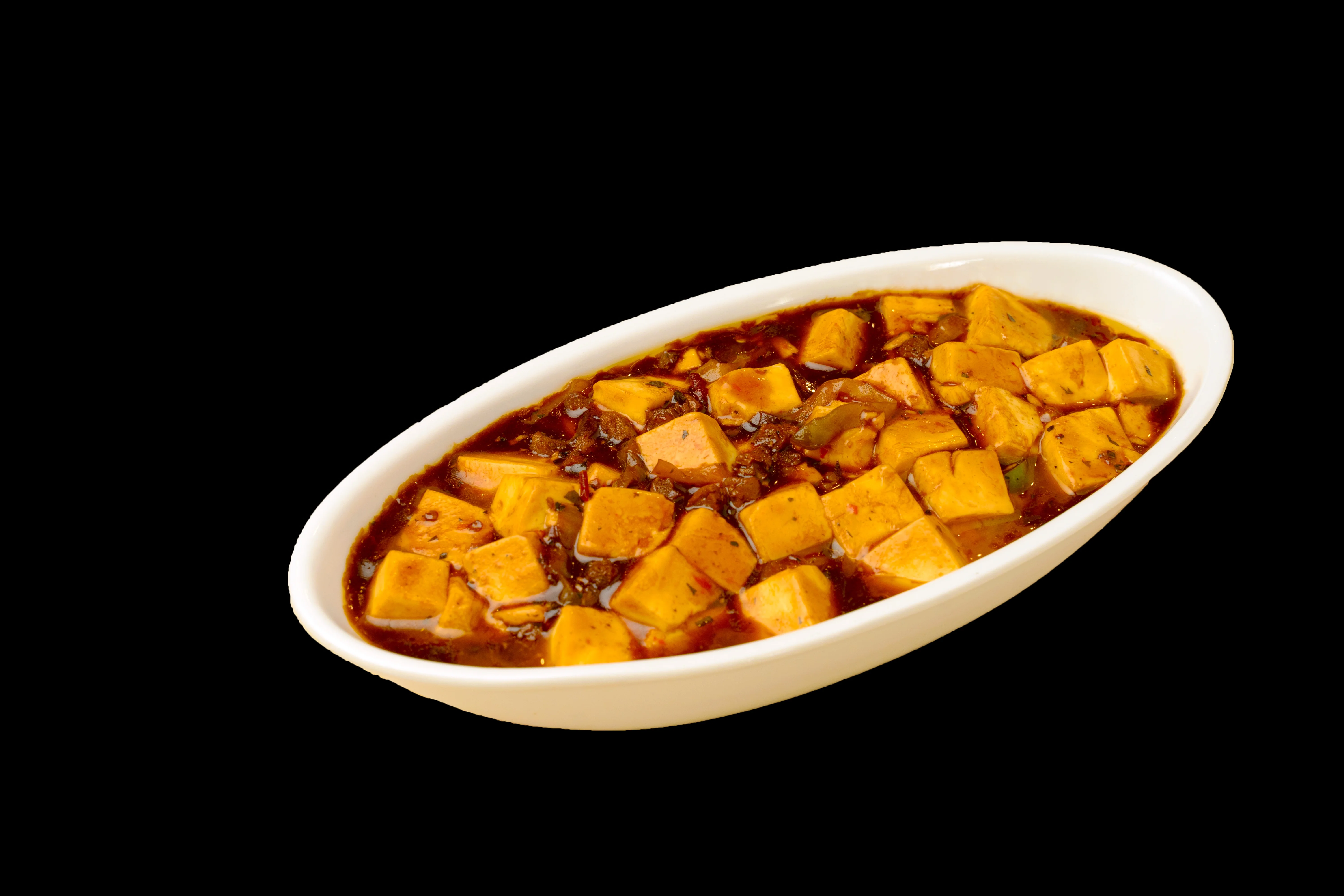 A beautifully arranged plate of gourmet food with vibrant colors.